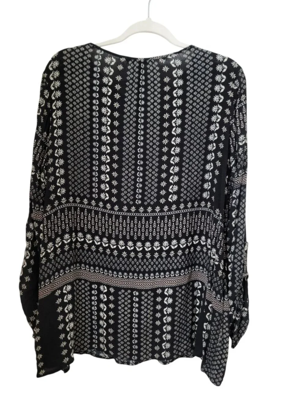 Zac & Rachel Size XL Black & White Bohemian Style / Peasant Blouse - Picture 2 of 16